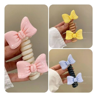 Двойна пеперуда~Младо момиче Въже за глава на пеперуда Дамско висококачествено усещане за украшение за коса с конска опашка I Телефонна линия Примка за коса Лято