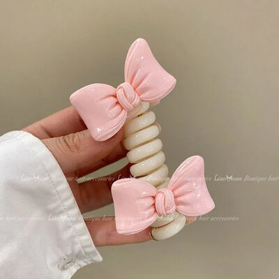 Двойна пеперуда~Младо момиче Въже за глава на пеперуда Дамско висококачествено усещане за украшение за коса с конска опашка I Телефонна линия Примка за коса Лято