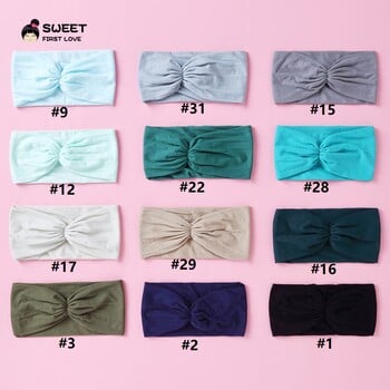 Baby Turban Twist Headband Soft Nylon Elastic Hairbands for Girls KidsHeadwear Solid Stretch Handcraft Αξεσουάρ μαλλιών 2022