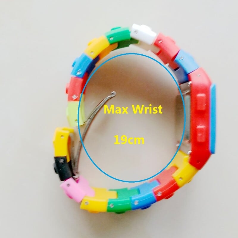 SHHORS Stavebné bloky Rainbow DIY Digitálne elektronické Dámske Pánske Študentské Veľké Dievčenské Chlapčenské Hodiny Budík Športové Náramkové Hodinky Darček