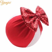 2024 Nové jarné 5" flitrované mašle do vlasov Čelenka z vaflovej látky Mäkké elastické vlasové pásky DIY Dievčenské vlasové doplnky Mujer Headwrap