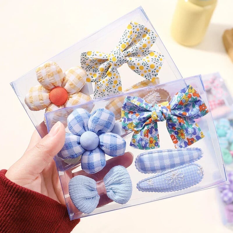 5 vnt./rinkinys Mini mergaičių plaukų segtukas Mielas gėlėtas zuikis princesės plaukų segtukas, skirtas mažytei mergaitei Puikūs kirpčiukai šoniniai plaukų aksesuarai