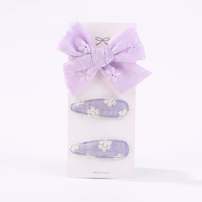 3 buc/lot agrafe de păr cu fundă de flori cu broderie agrafe de păr pentru copii, geometrice, dulci, accesorii de păr pentru fete, barete vintage din bumbac