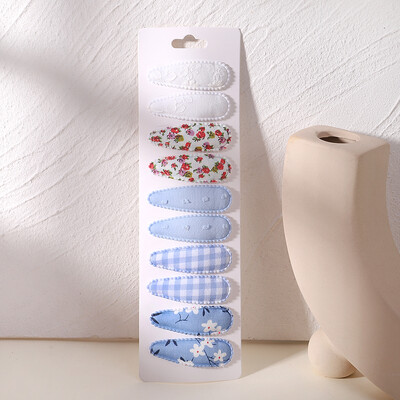 3 buc/lot agrafe de păr cu fundă de flori cu broderie agrafe de păr pentru copii, geometrice, dulci, accesorii de păr pentru fete, barete vintage din bumbac