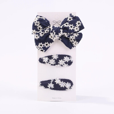 3 buc/lot agrafe de păr cu fundă de flori cu broderie agrafe de păr pentru copii, geometrice, dulci, accesorii de păr pentru fete, barete vintage din bumbac