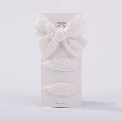 3 buc/lot agrafe de păr cu fundă de flori cu broderie agrafe de păr pentru copii, geometrice, dulci, accesorii de păr pentru fete, barete vintage din bumbac