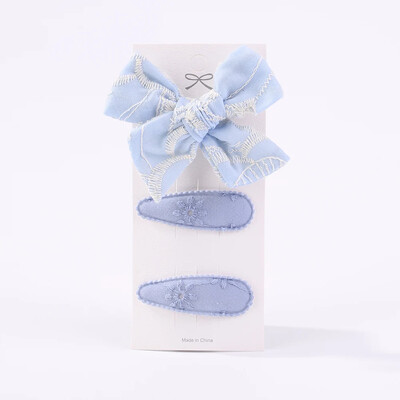 3 buc/lot agrafe de păr cu fundă de flori cu broderie agrafe de păr pentru copii, geometrice, dulci, accesorii de păr pentru fete, barete vintage din bumbac