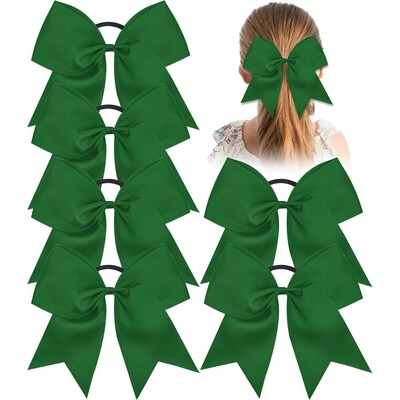 Χειροποίητα αξεσουάρ μαλλιών μπουτίκ για μαζορέτες έφηβων κοριτσιών 6 PC 8 ιντσών Large Cheer Tie Hair Ponytail Elastic Band