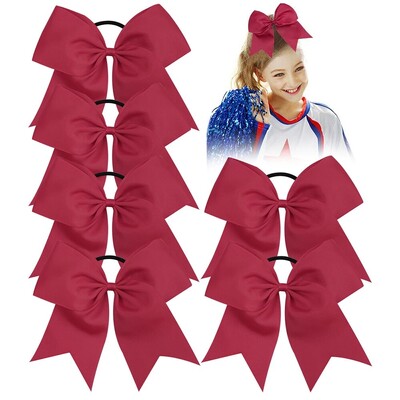 Χειροποίητα αξεσουάρ μαλλιών μπουτίκ για μαζορέτες έφηβων κοριτσιών 6 PC 8 ιντσών Large Cheer Tie Hair Ponytail Elastic Band