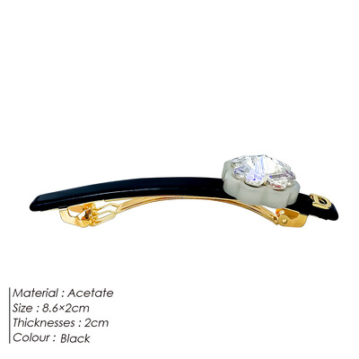 eManco női klasszikus acetát hajcsat nagy kristály üveg gyémánt szuper csillogó oldalkapcsok utcai divat kiegészítők