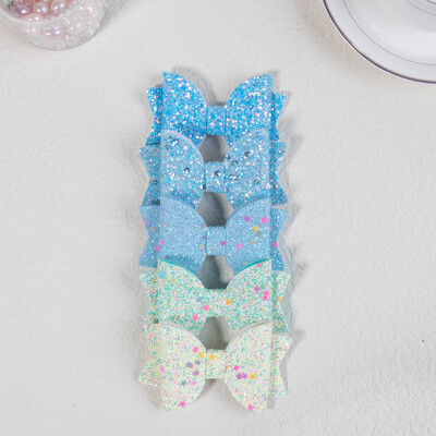 5db aranyos lány haj masni klipekkel gyerek 3 hüvelykes csillogó masni hajcsat többszínű hajkiegészítő készlet