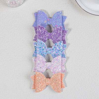 5db aranyos lány haj masni klipekkel gyerek 3 hüvelykes csillogó masni hajcsat többszínű hajkiegészítő készlet