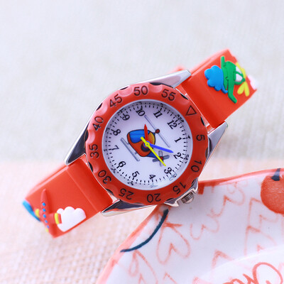 Új stílus Divat Gyerekek Fiúk Lányok Rajzfilm Helikopter Repülő Kiváló minőségű órák Diákok Gyerekek Hideg vízálló órák