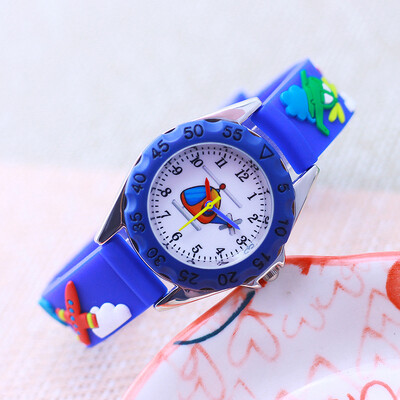 Új stílus Divat Gyerekek Fiúk Lányok Rajzfilm Helikopter Repülő Kiváló minőségű órák Diákok Gyerekek Hideg vízálló órák