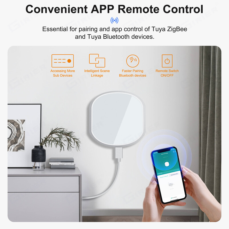 GIRIER Tuya ZigBee Bluetooth Gateway Bridge Smart Home Wireless Multi-mode Hub Work Smart Life App Alexa Hei Google Yandex Alice