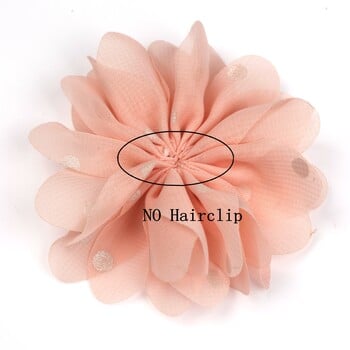 12 ΤΕΜ 2,8 ιντσών Smoot Chiffon Flower Rhinestone Cluster Χωρίς κλιπ μαλλιών Αξεσουάρ μαλλιών για κορίτσια Φιόγκοι μαλλιών Παιδικά αξεσουάρ για μωρά