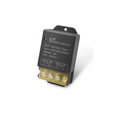 Ewelink APP 30A 1 csatornás WiFi nagy teljesítményű, intelligens megszakító kapcsoló, AC 110 V 220 V bemeneti vezeték nélküli relé, 2,4 GHz távirányító