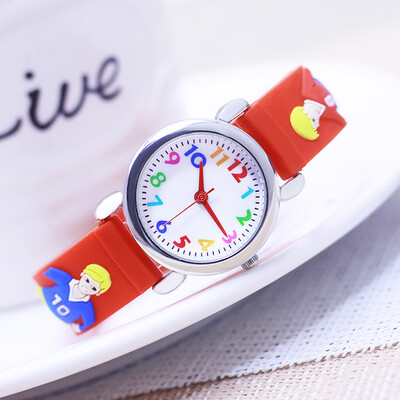 Gyerekek Fiúk Lányok Rajzfilm órák Gyerekek Kisbaba Szilikon Fociórák Diákok Focista Klassz játék elektromos óra