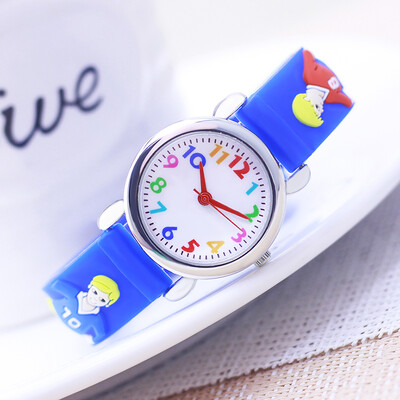 Gyerekek Fiúk Lányok Rajzfilm órák Gyerekek Kisbaba Szilikon Fociórák Diákok Focista Klassz játék elektromos óra