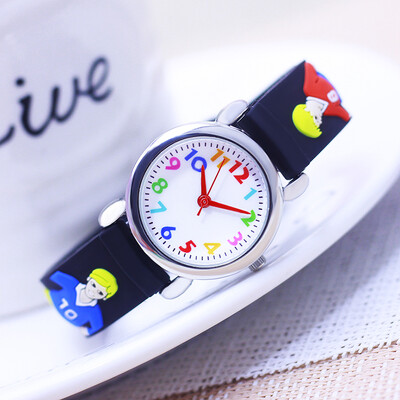 Gyerekek Fiúk Lányok Rajzfilm órák Gyerekek Kisbaba Szilikon Fociórák Diákok Focista Klassz játék elektromos óra