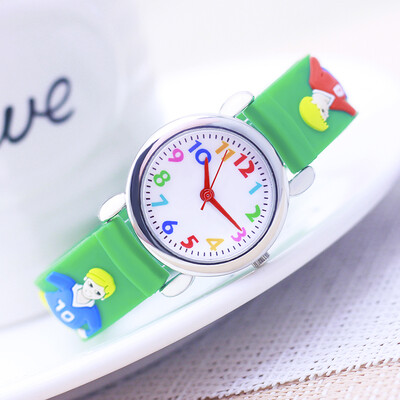 Gyerekek Fiúk Lányok Rajzfilm órák Gyerekek Kisbaba Szilikon Fociórák Diákok Focista Klassz játék elektromos óra