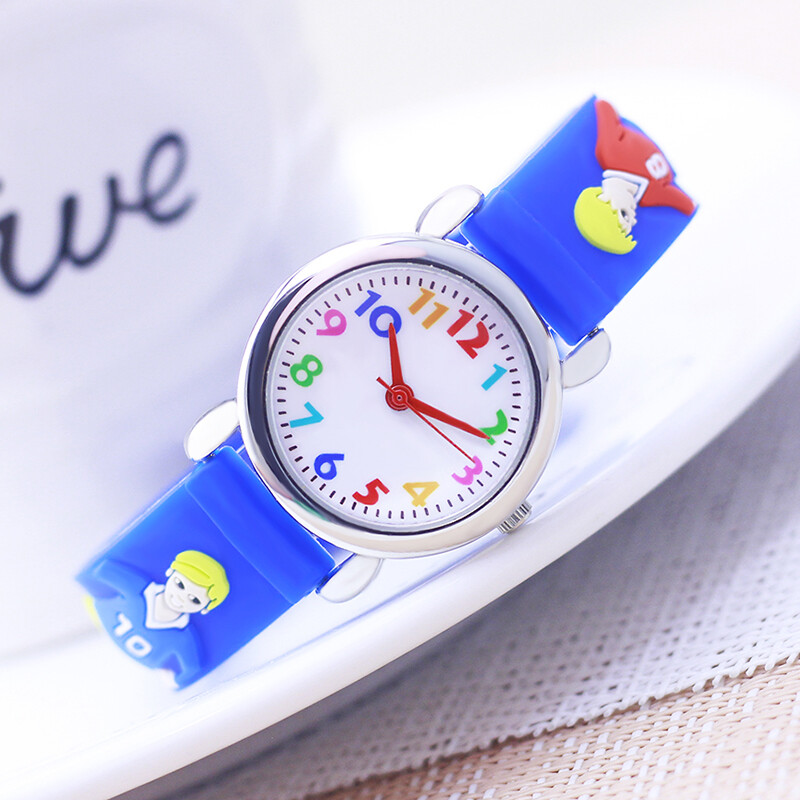 Gyerekek Fiúk Lányok Rajzfilm órák Gyerekek Kisbaba Szilikon Fociórák Diákok Focista Klassz játék elektromos óra