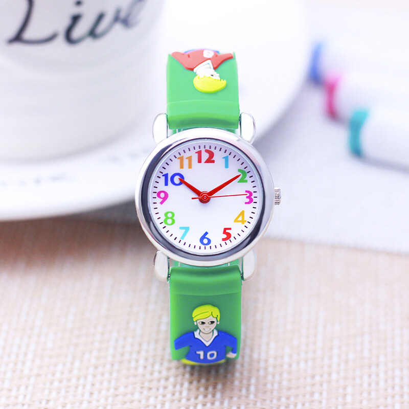 Gyerekek Fiúk Lányok Rajzfilm órák Gyerekek Kisbaba Szilikon Fociórák Diákok Focista Klassz játék elektromos óra