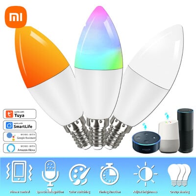 E14 viedā Wifi Led spuldze 5/7/9W RGBCW LED lampa darbojas ar Alexa Amazon Home Yandex Alice Smartthings