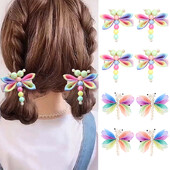 Oaoleer 2 τεμάχια/σετ Χαριτωμένο μαργαριτάρι Dragonfly Hair Clip για Παιδιά Γλυκές φουρκέτες για κορίτσια Barrette Baby Headwear Fashion Αξεσουάρ μαλλιών
