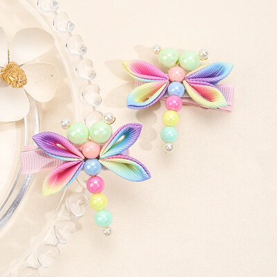Oaoleer 2 τεμάχια/σετ Χαριτωμένο μαργαριτάρι Dragonfly Hair Clip για Παιδιά Γλυκές φουρκέτες για κορίτσια Barrette Baby Headwear Fashion Αξεσουάρ μαλλιών