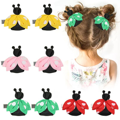Oaoleer 2 бр./компл. Kawaii Ladybug Щипки за коса за бебета момичета Карикатура Животни Щипки за коса Детски шноли Детски шапки Аксесоари за коса