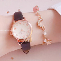 Fashion Kids Love Cadran digital Set de ceasuri pentru copii Curea din piele Ceasuri cu quartz Ceas copii fete Ceas copii + bratara fara cutie