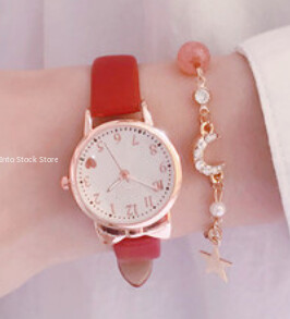 Fashion Kids Love Cadran digital Set de ceasuri pentru copii Curea din piele Ceasuri cu quartz Ceas copii fete Ceas copii + bratara fara cutie