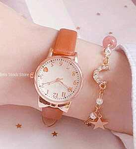 Fashion Kids Love Cadran digital Set de ceasuri pentru copii Curea din piele Ceasuri cu quartz Ceas copii fete Ceas copii + bratara fara cutie