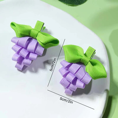 Oaoleer 2 vnt./rinkinys vynuogių plaukų segtukas mergaitei kūrybingas juostelė Bowknot plaukų segtukas, rankų darbo barrettes, vaikų plaukų aksesuarai, papuošalai