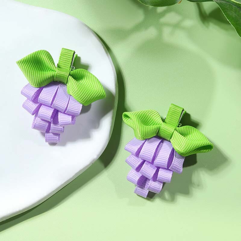 Oaoleer 2 vnt./rinkinys vynuogių plaukų segtukas mergaitei kūrybingas juostelė Bowknot plaukų segtukas, rankų darbo barrettes, vaikų plaukų aksesuarai, papuošalai