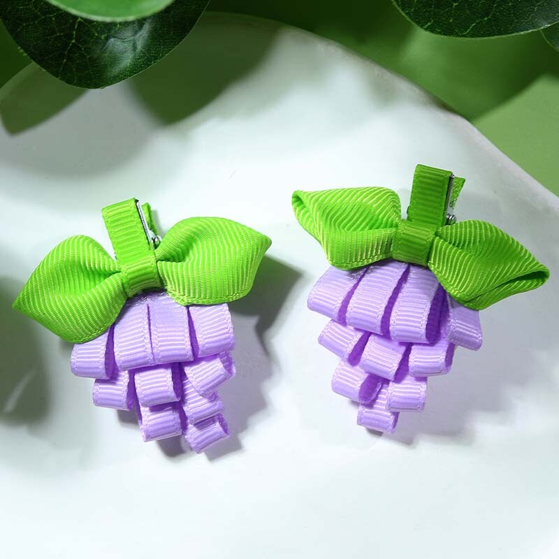 Oaoleer 2 vnt./rinkinys vynuogių plaukų segtukas mergaitei kūrybingas juostelė Bowknot plaukų segtukas, rankų darbo barrettes, vaikų plaukų aksesuarai, papuošalai