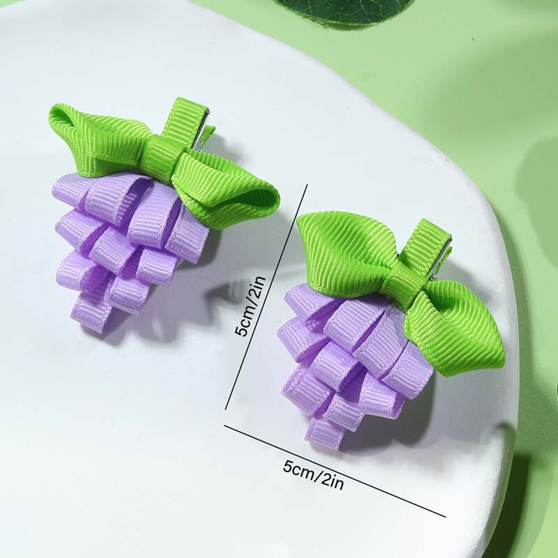 Oaoleer 2 vnt./rinkinys vynuogių plaukų segtukas mergaitei kūrybingas juostelė Bowknot plaukų segtukas, rankų darbo barrettes, vaikų plaukų aksesuarai, papuošalai