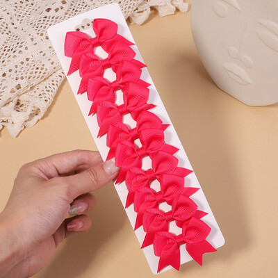 10db/szett 2,4''-es színes szalagos csíptetős hajcsat kislányoknak Mini Boutique Hajtűk Barrettes Fejfedők Gyerekek Hajkiegészítők