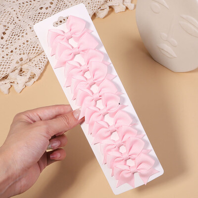 10db/szett 2,4''-es színes szalagos csíptetős hajcsat kislányoknak Mini Boutique Hajtűk Barrettes Fejfedők Gyerekek Hajkiegészítők