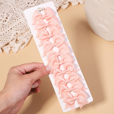 10db/szett 2,4''-es színes szalagos csíptetős hajcsat kislányoknak Mini Boutique Hajtűk Barrettes Fejfedők Gyerekek Hajkiegészítők