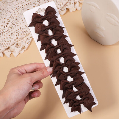 10db/szett 2,4''-es színes szalagos csíptetős hajcsat kislányoknak Mini Boutique Hajtűk Barrettes Fejfedők Gyerekek Hajkiegészítők