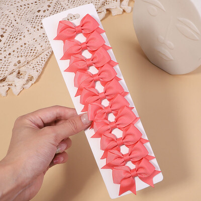 10db/szett 2,4''-es színes szalagos csíptetős hajcsat kislányoknak Mini Boutique Hajtűk Barrettes Fejfedők Gyerekek Hajkiegészítők