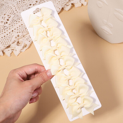 10db/szett 2,4''-es színes szalagos csíptetős hajcsat kislányoknak Mini Boutique Hajtűk Barrettes Fejfedők Gyerekek Hajkiegészítők