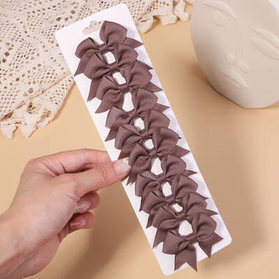 10db/szett 2,4''-es színes szalagos csíptetős hajcsat kislányoknak Mini Boutique Hajtűk Barrettes Fejfedők Gyerekek Hajkiegészítők