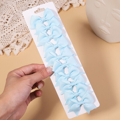 10db/szett 2,4''-es színes szalagos csíptetős hajcsat kislányoknak Mini Boutique Hajtűk Barrettes Fejfedők Gyerekek Hajkiegészítők