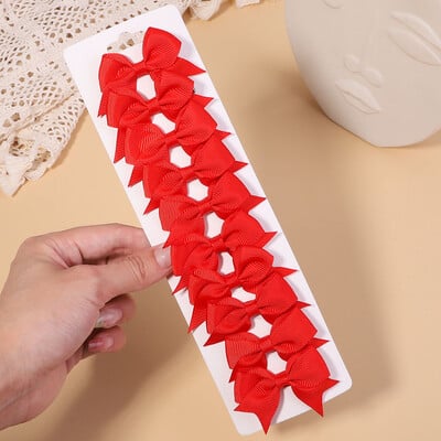 10db/szett 2,4''-es színes szalagos csíptetős hajcsat kislányoknak Mini Boutique Hajtűk Barrettes Fejfedők Gyerekek Hajkiegészítők