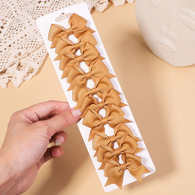 10db/szett 2,4''-es színes szalagos csíptetős hajcsat kislányoknak Mini Boutique Hajtűk Barrettes Fejfedők Gyerekek Hajkiegészítők