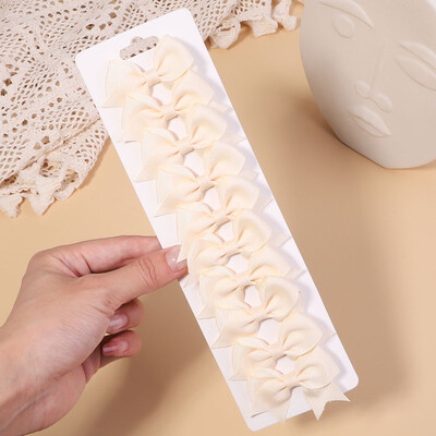 10db/szett 2,4''-es színes szalagos csíptetős hajcsat kislányoknak Mini Boutique Hajtűk Barrettes Fejfedők Gyerekek Hajkiegészítők