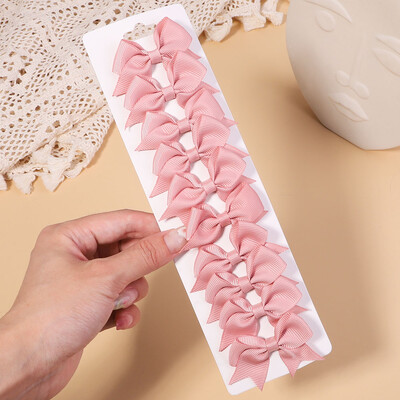 10db/szett 2,4''-es színes szalagos csíptetős hajcsat kislányoknak Mini Boutique Hajtűk Barrettes Fejfedők Gyerekek Hajkiegészítők